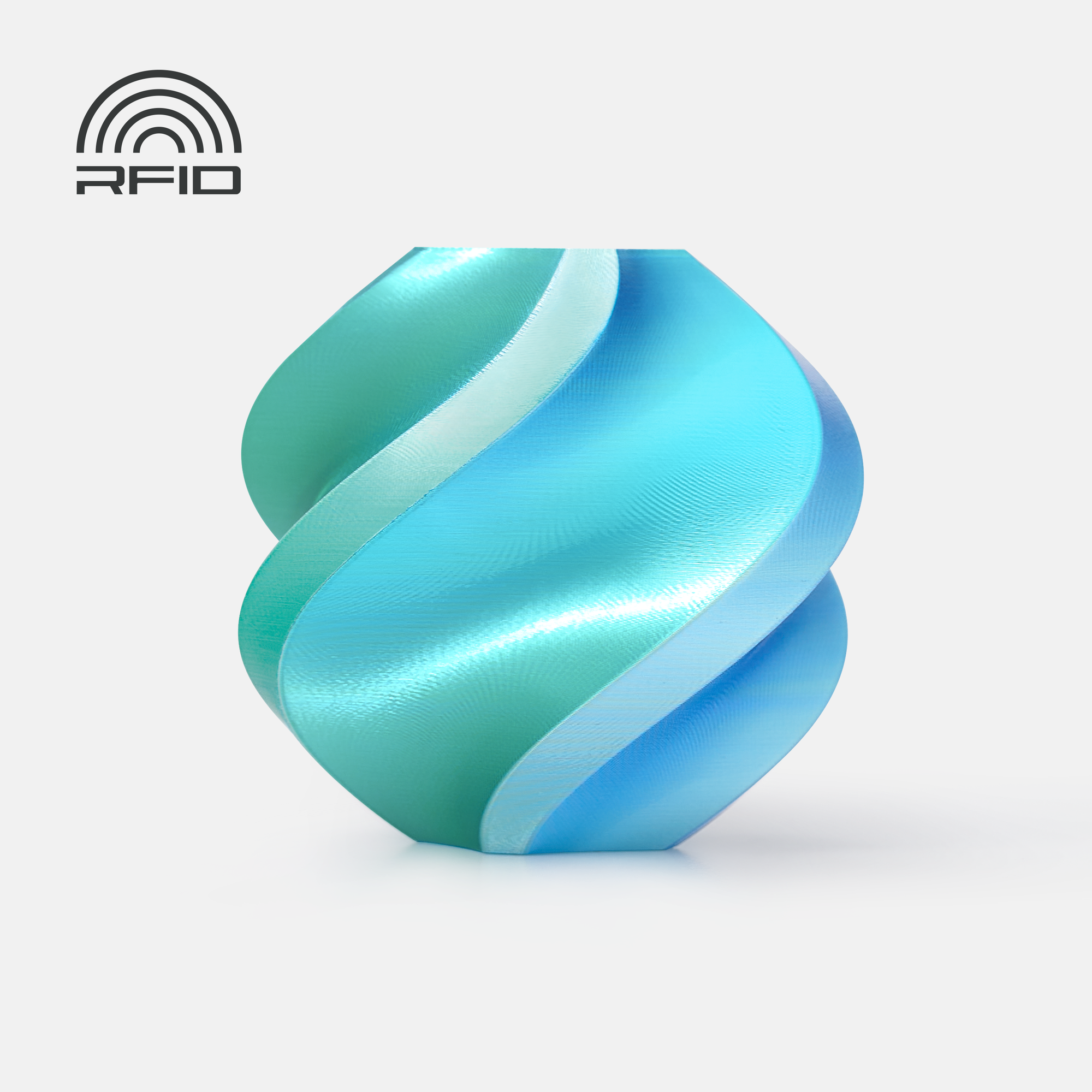 Bambu PLA Silk - Blue Hawaii (Blue-Green) - with Bambu Reusable Spool