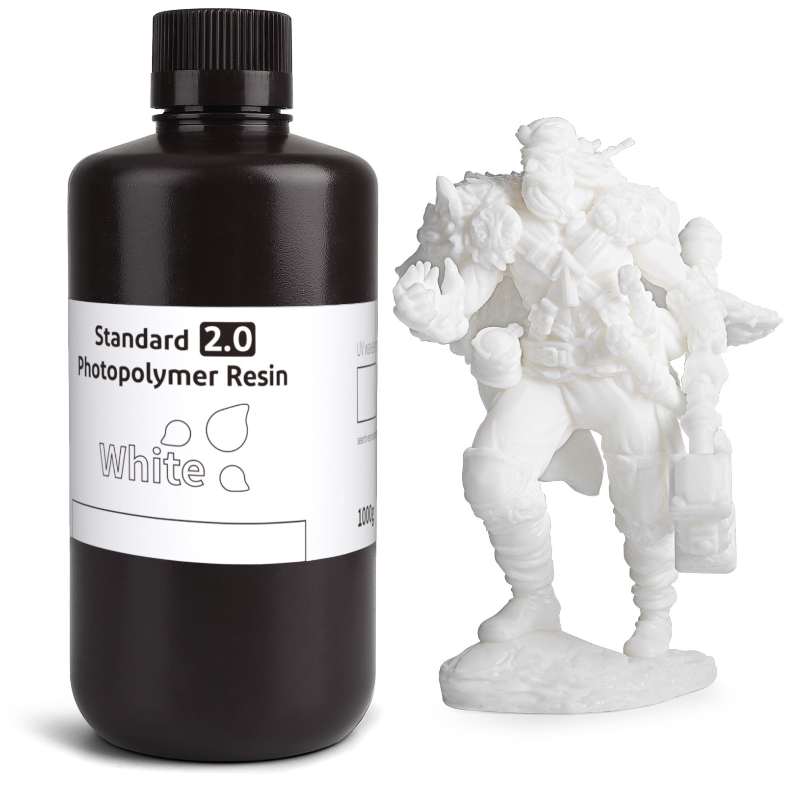 ELEGOO Standard Resin V2.0 1 კგ თეთრი — 405 ნმ resin / white photopolymer resin