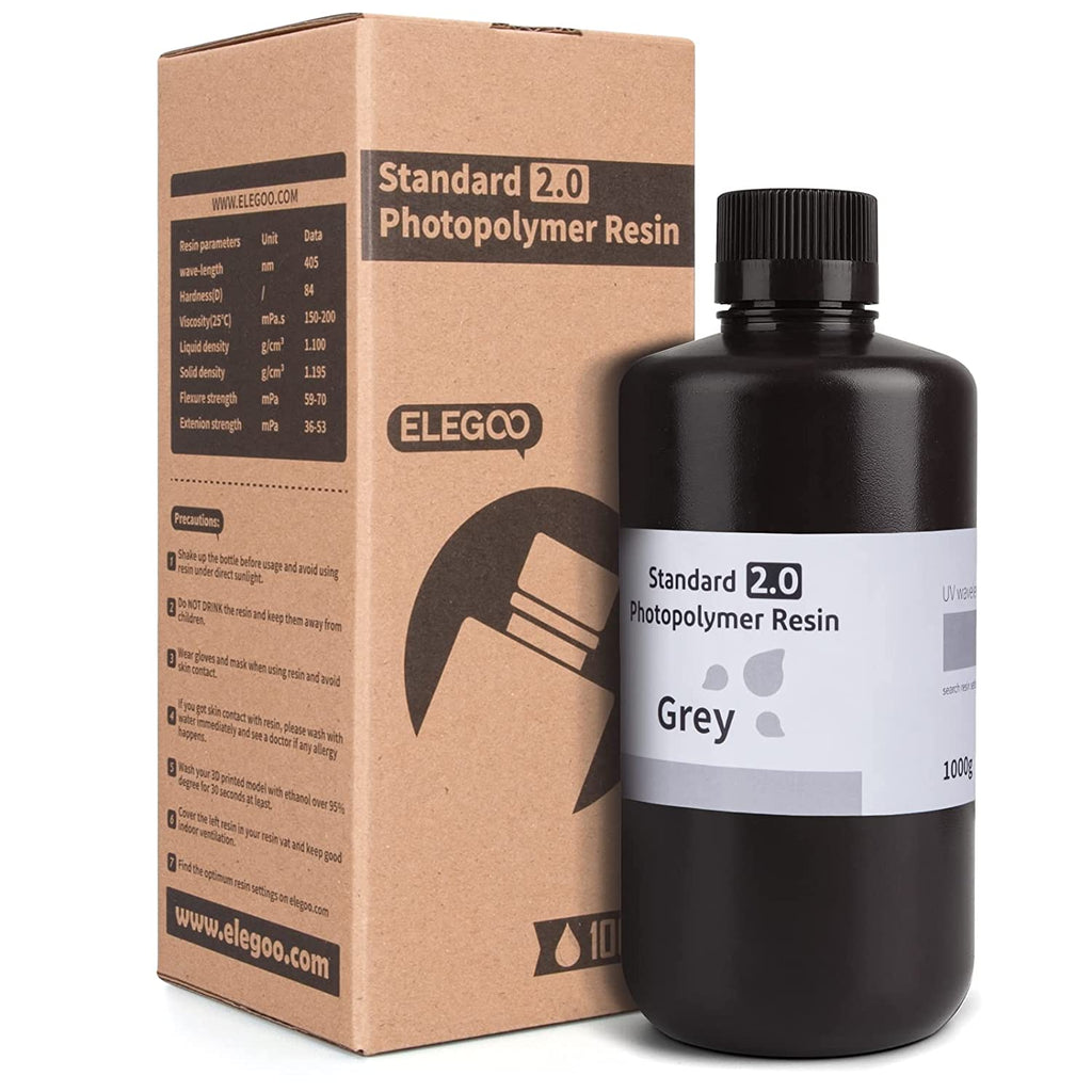 ELEGOO Standard Resin V2.0 1 კგ თეთრი — 405 ნმ resin / white photopolymer resin