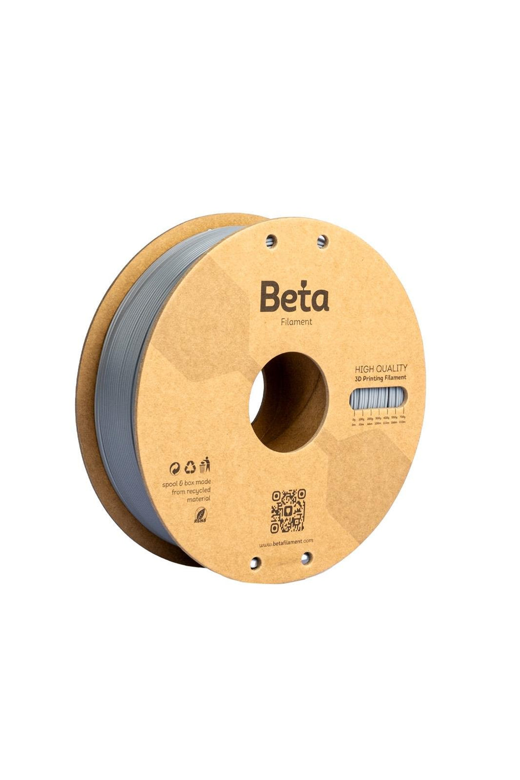 Beta PLA+ ფილამენტი ნაცრისფერი