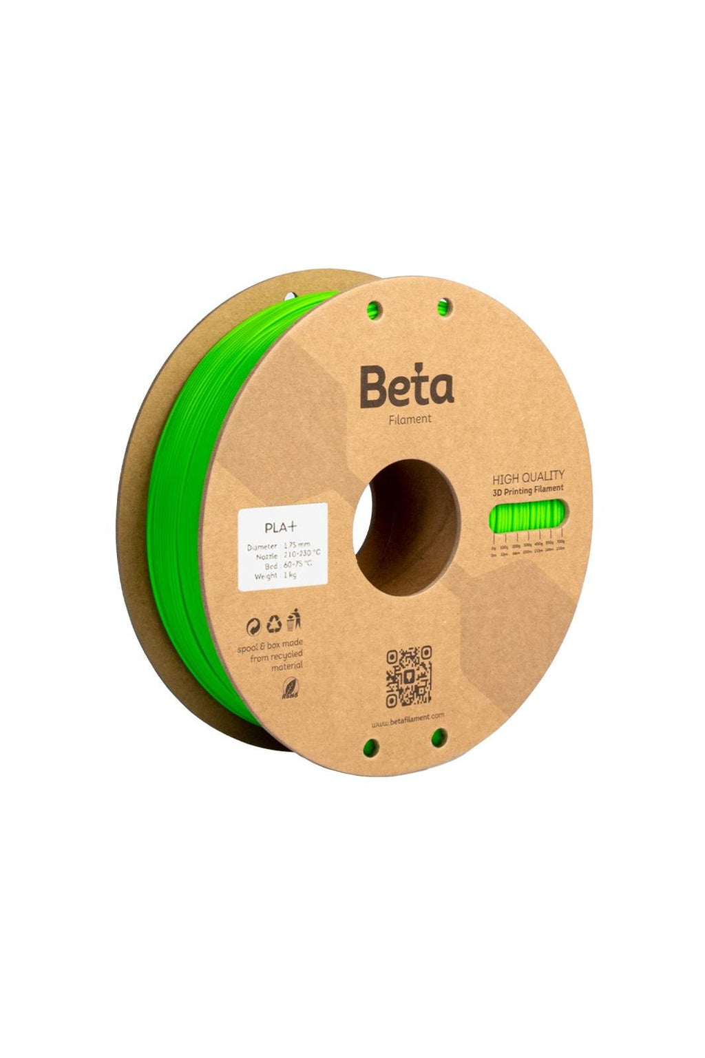 Beta PLA+ ფილამენტი ნეონ მწვანე
