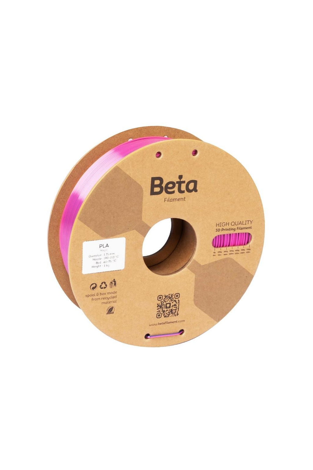 Beta PLA-Magic Silk ფილამენტი ვარდის წითელი- სამეფო ლურჯი