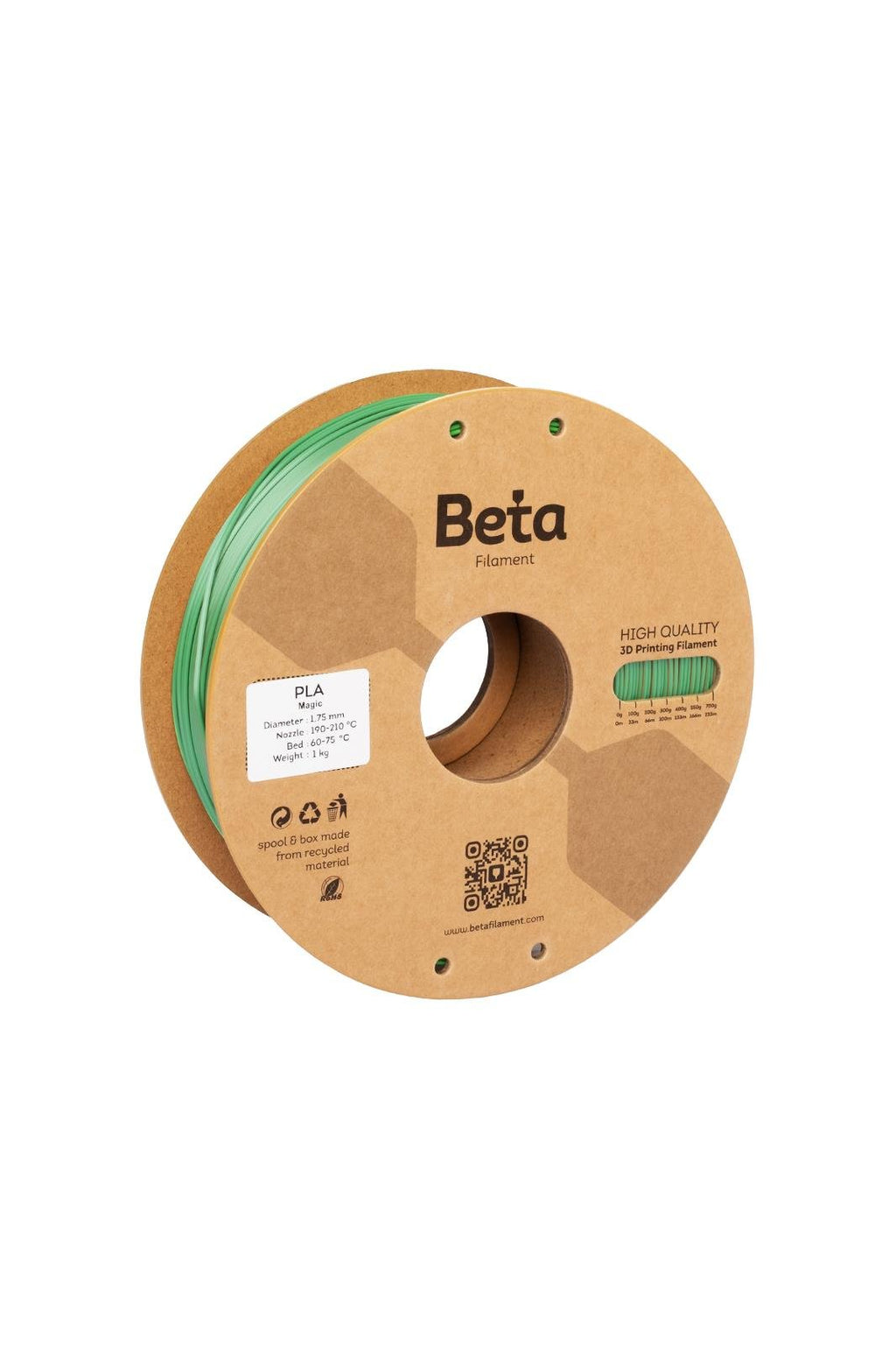 Beta PLA-Magic Silk ფილამენტი – მწვანე-სტაფილოსფერი