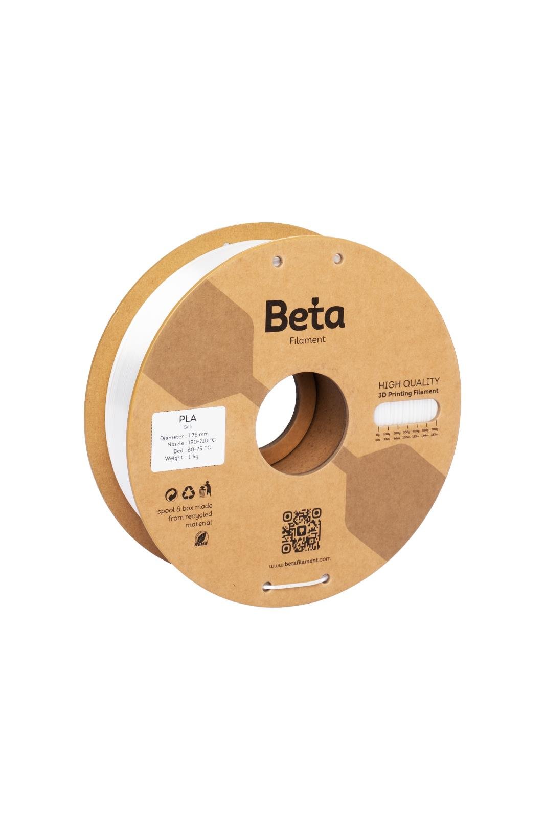 Beta PLA-Silk ფილამენტი თეთრი