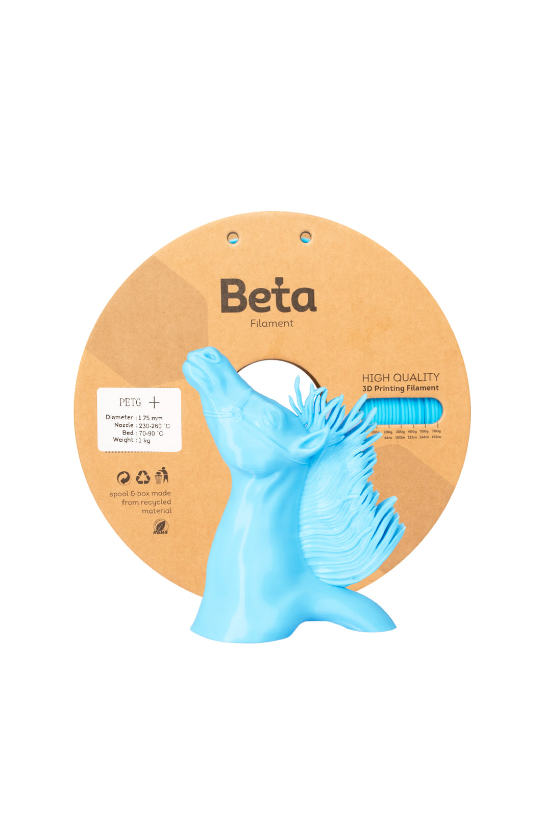 Beta PETG+ ფილამენტი ღია ლურჯი