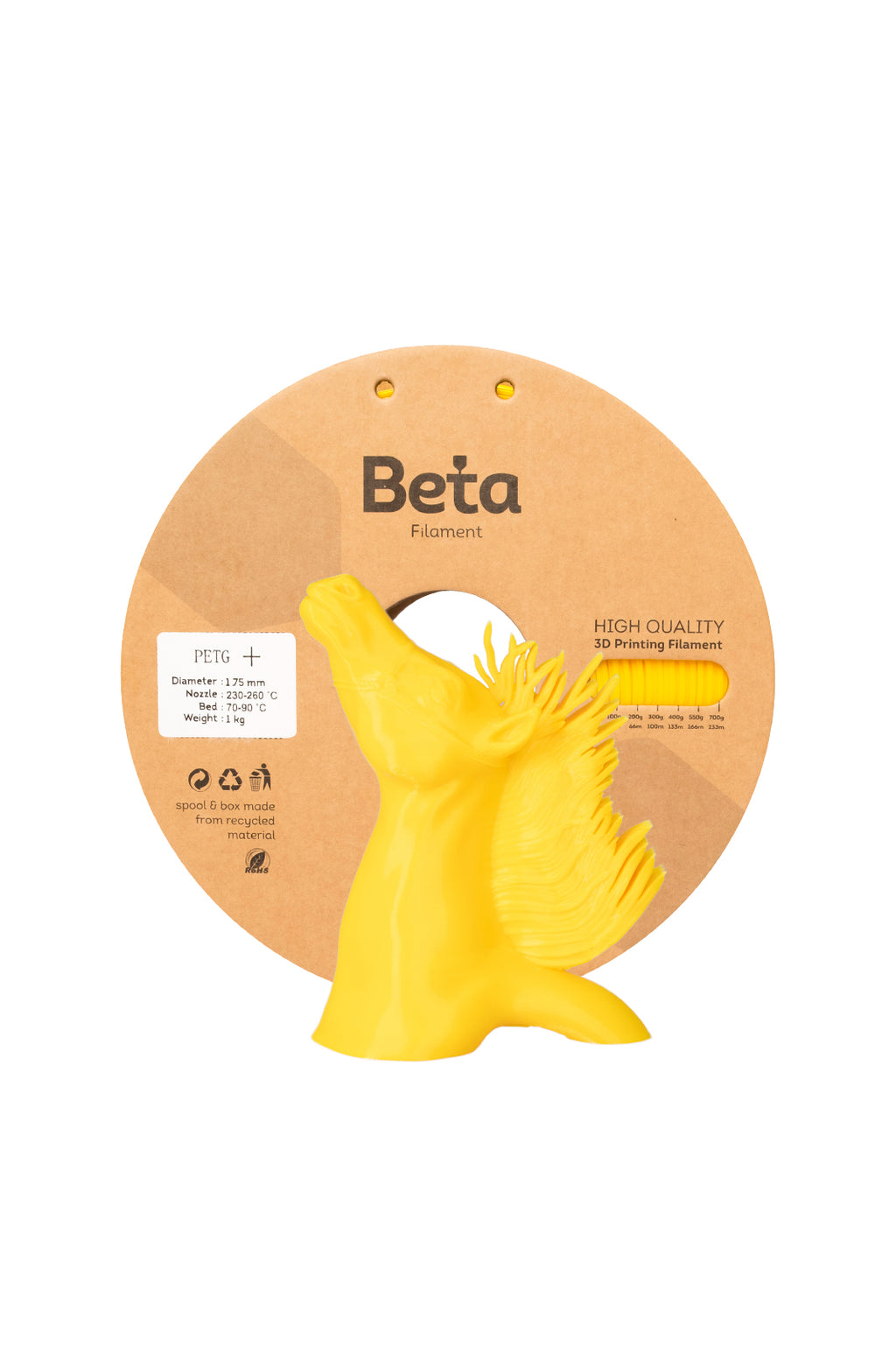 Beta PETG+ ფილამენტი ყვითელი