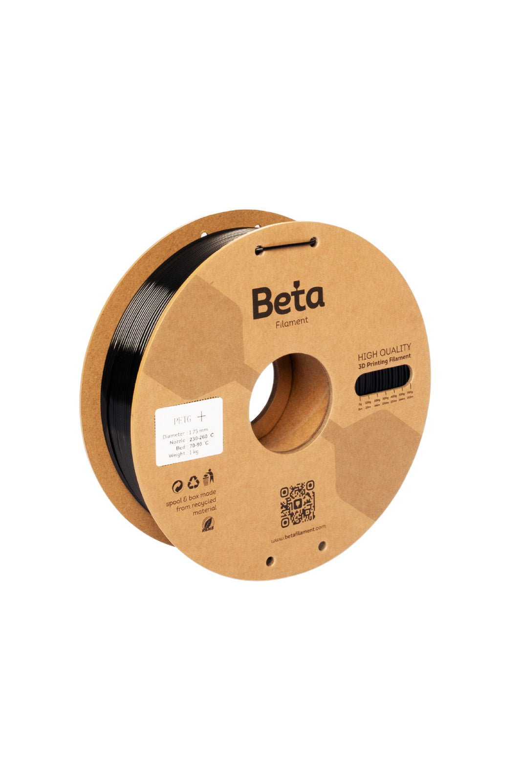 Beta PETG+ ფილამენტი შავი